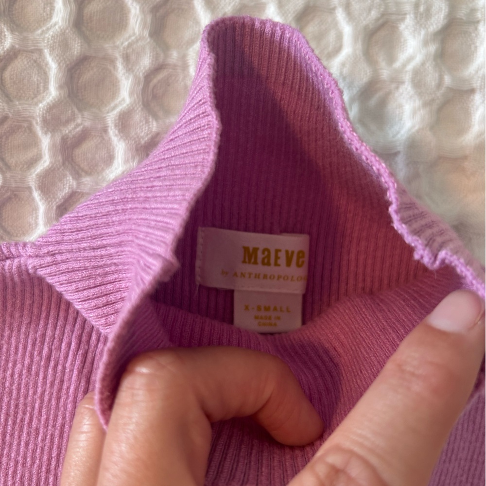 Maeve Lavender Ribbed Knit Top - Picture 2 of 4